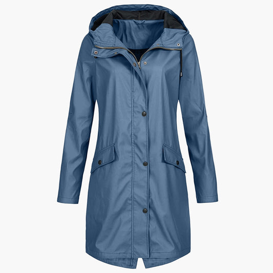 Damen Regenmantel Winddicht Wasserdicht – Modischer Outdoor Parka für Alltag und Freizeit