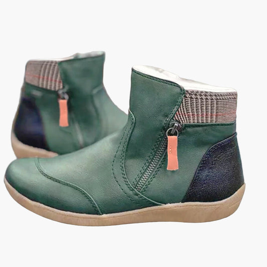 Damen Orthopädische Komfort-Stiefeletten mit Doppelreißverschluss – Bequeme Alltagsschuhe für stilbewusste Frauen