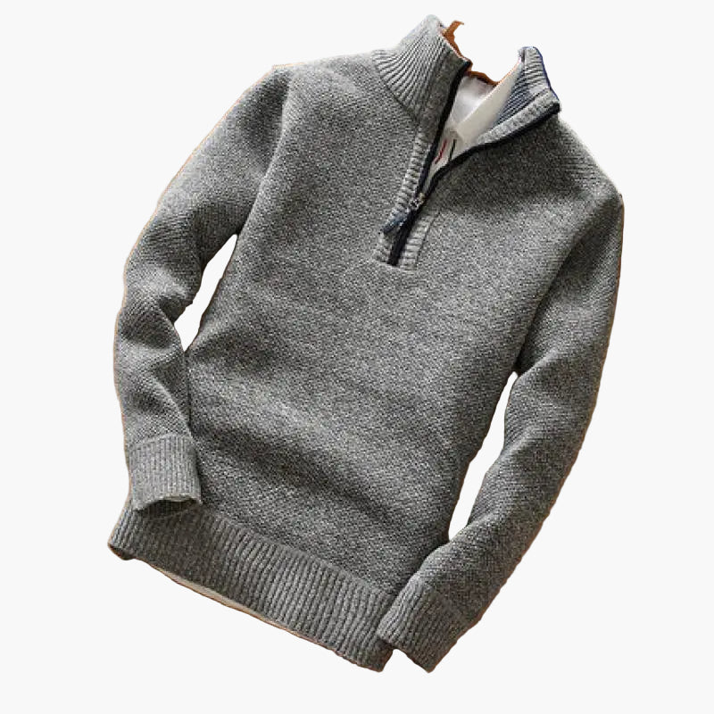 Herren Strickpullover mit Reißverschluss – Modern, Lässig, Ideal für Herbst & Winter