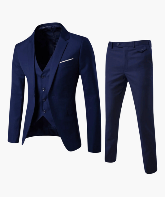Herren Anzug Dreiteilig Klassisch Business & Hochzeit – Eleganter Anzug mit Weste