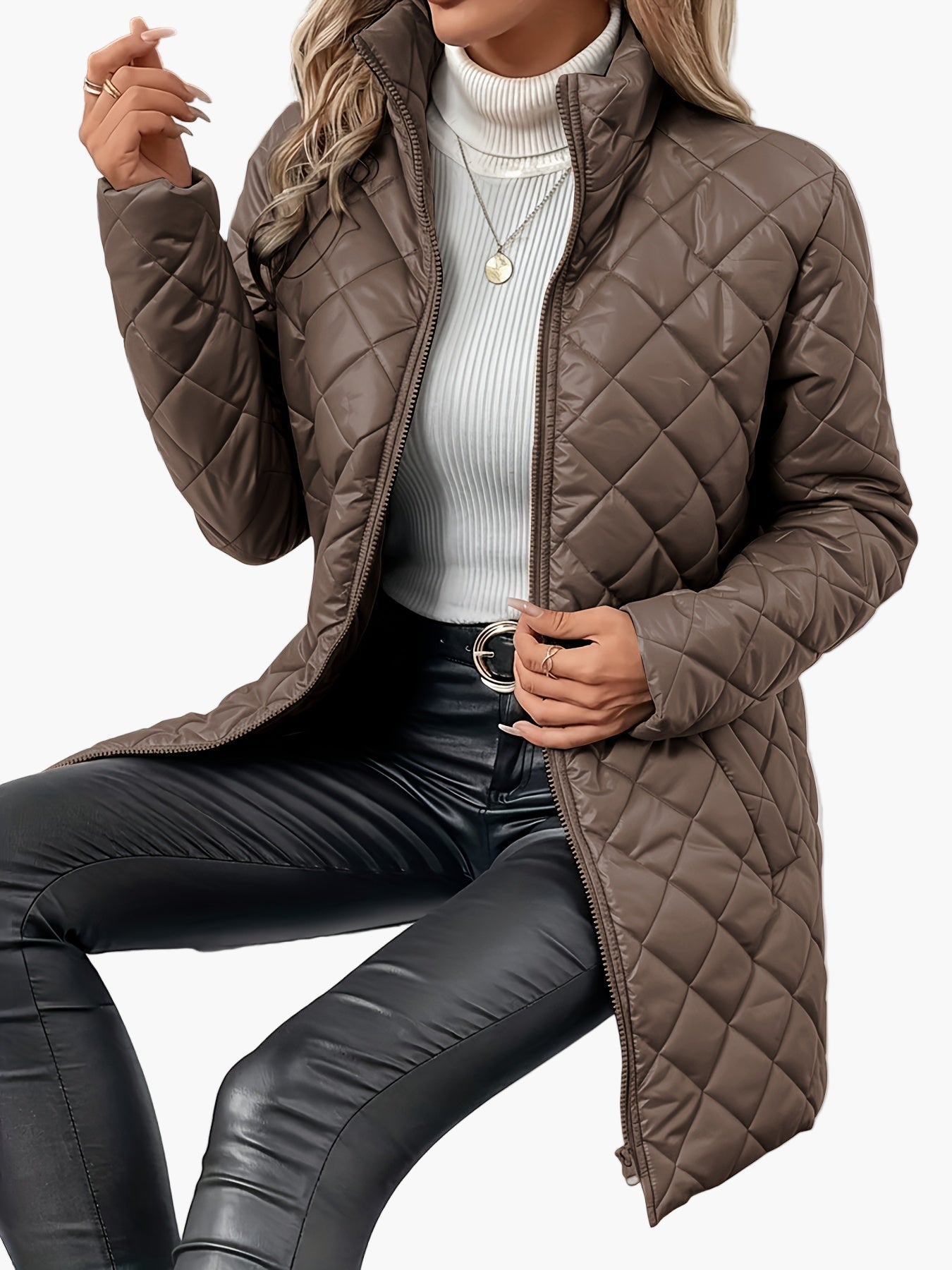 Damen Steppjacke im modernen Casual-Look – Perfekt für Herbst und Winter