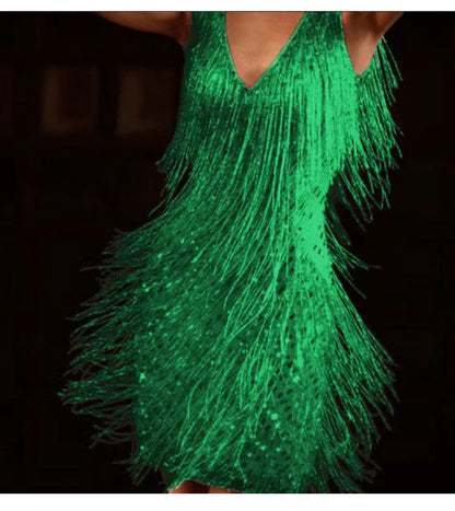 Glamouröses Damen-Fransen-Minikleid im Party-Stil für besondere Anlässe