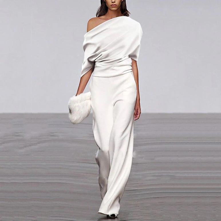 Emily – Off-Shoulder Jumpsuit in Einfarbigem Design