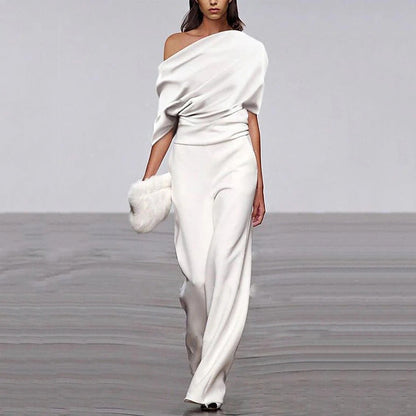 Emily – Off-Shoulder Jumpsuit in Einfarbigem Design