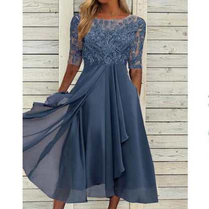 Elegantes Damen Abendkleid mit floraler Spitze