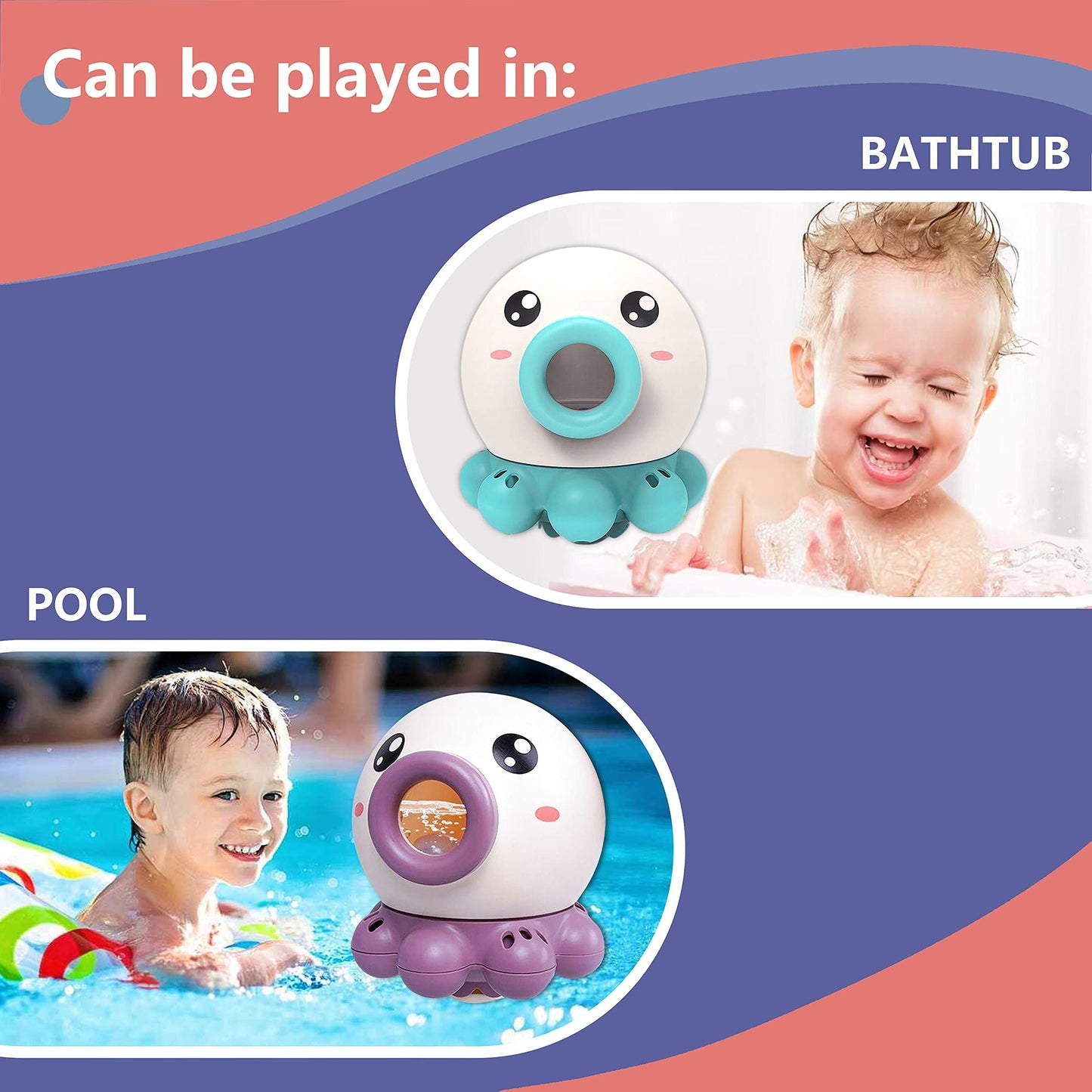 Baby Badewannenspielzeug Oktopus für Jungen und Mädchen – Interaktives Wasserspielzeug für Kleinkinder & Babys, Spaß beim Baden & Duschen