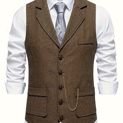 Herren Weste im Retro-Business-Stil – Elegantes Sakko-Design für Büro & festliche Anlässe