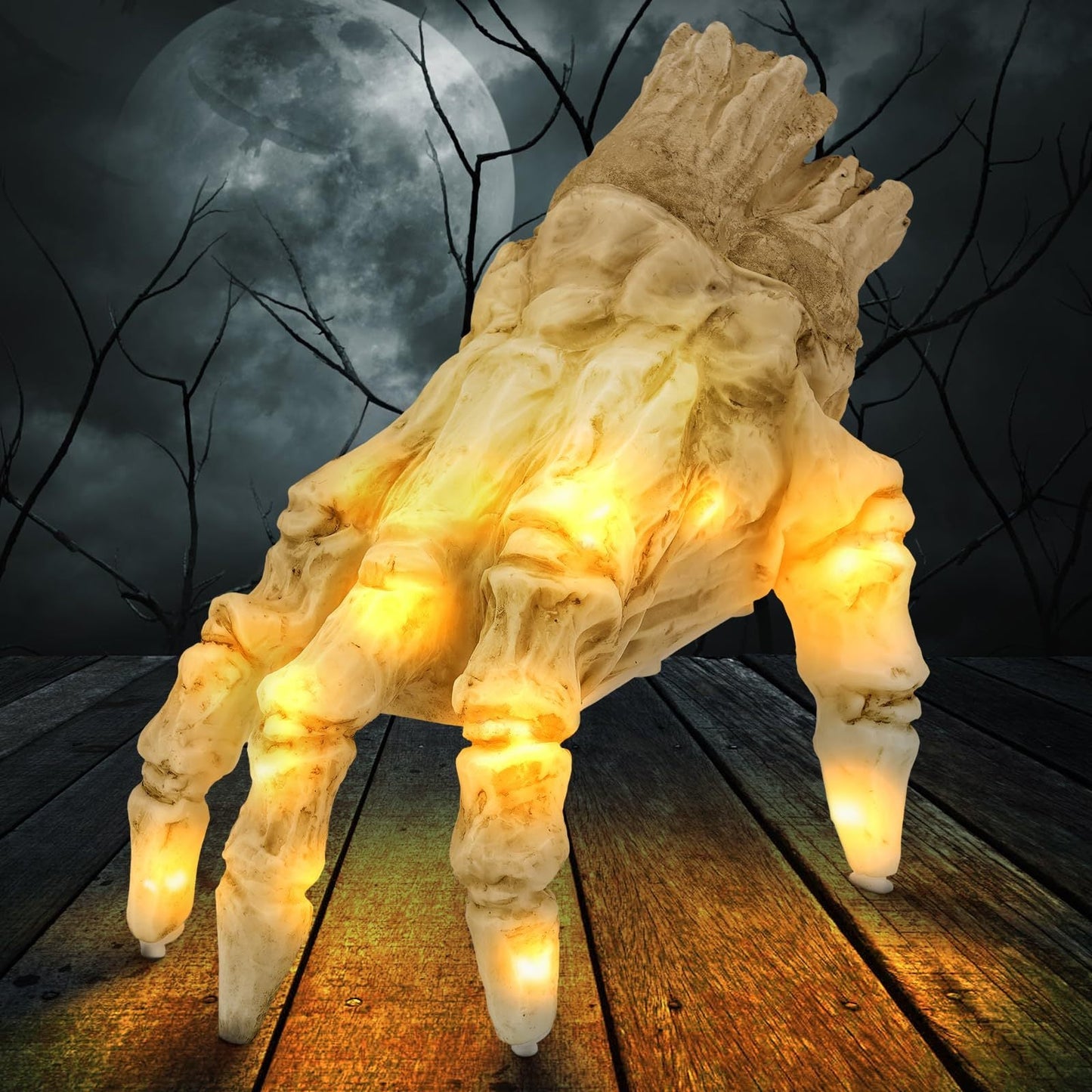 Halloween Deko Elektrische Leuchtende Zombiehand – Gruselige Sound- und Bewegungs-Hand für Partys & Garten