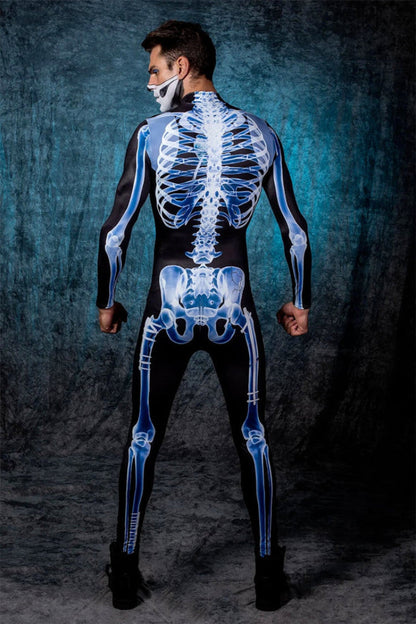 Halloween Ganzkörper Skelett Kostüm für Herren und Damen – Perfekt für Gruselpartys & Karneval