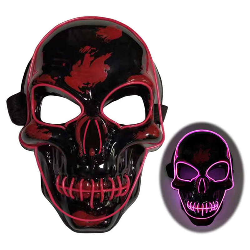 Halloween LED Leuchtende Totenkopfmaske für Erwachsene – Perfekte Grusel-Kostümmaske für Party & Deko