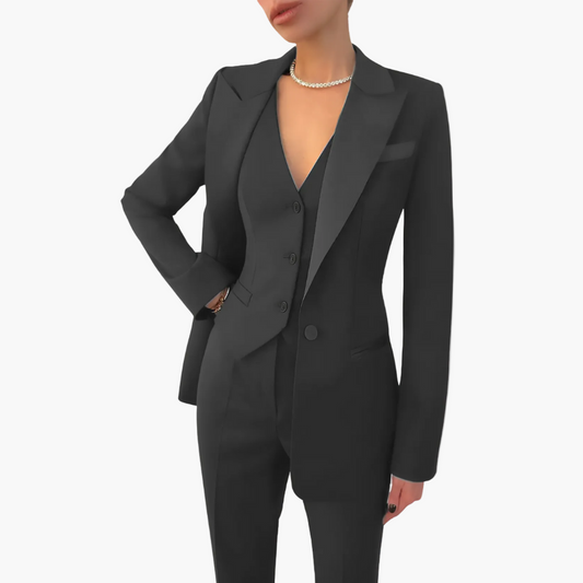 Damen Dreiteiliger Anzug mit taillierter Passform – Eleganter Business- & Abendanzug