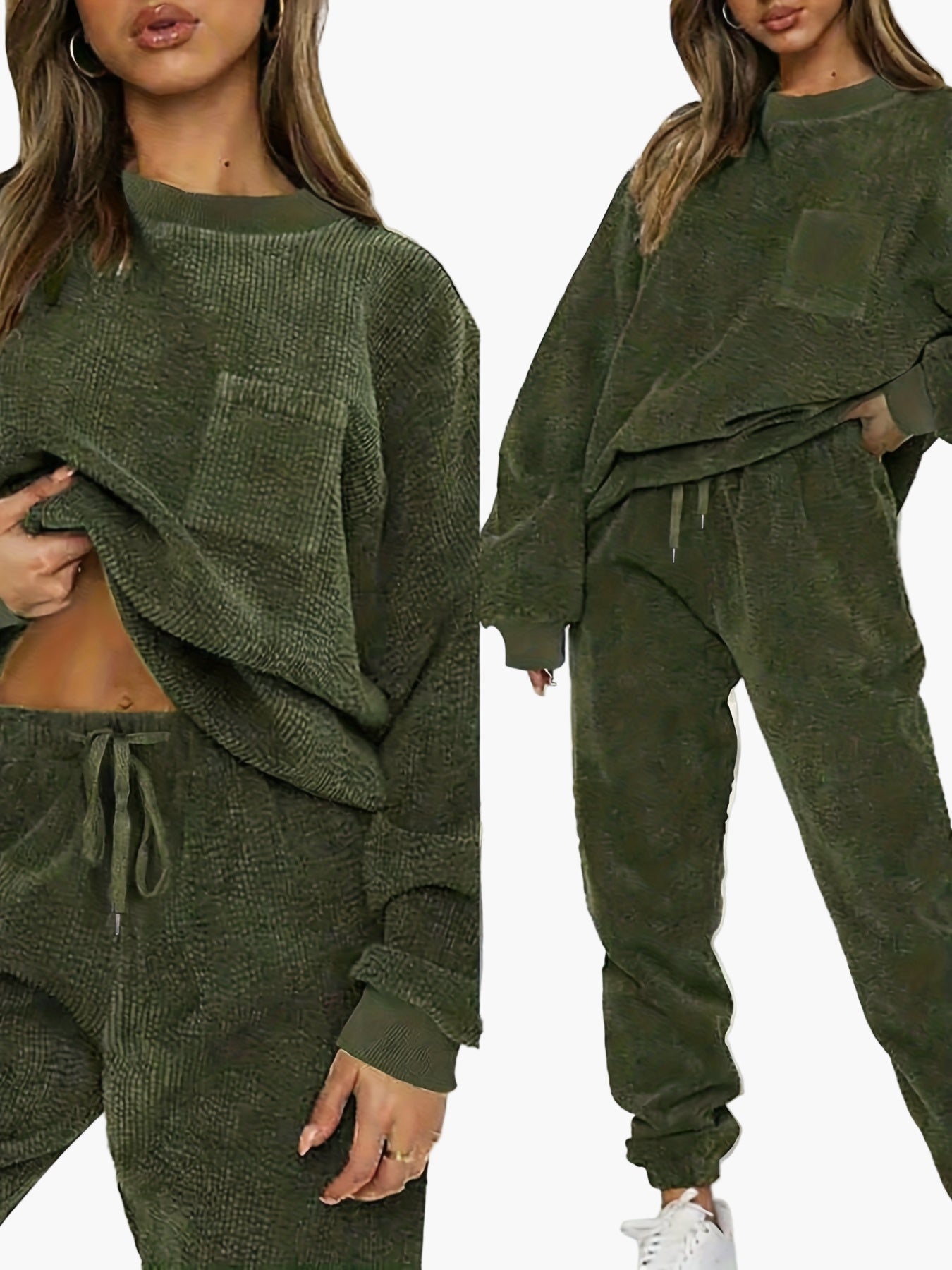 Damen Freizeit Lounge Set Zweiteiler, Oversize Pullover & Jogginghose – Bequemes Outfit für Zuhause & Freizeit