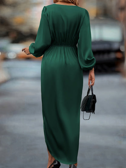 Damen Elegantes Wickelkleid mit Drapierung – Perfekt für festliche Anlässe & Abendveranstaltungen