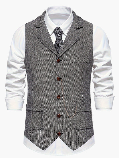 Herren Weste im Retro-Business-Stil – Elegantes Sakko-Design für Büro & festliche Anlässe