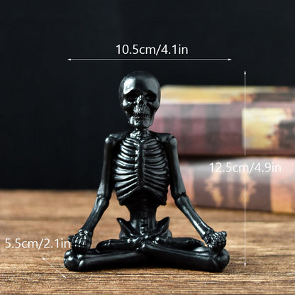 Halloween Dekofigur Skelett Yoga – Gruselige Tischdekoration für Halloween-Partys