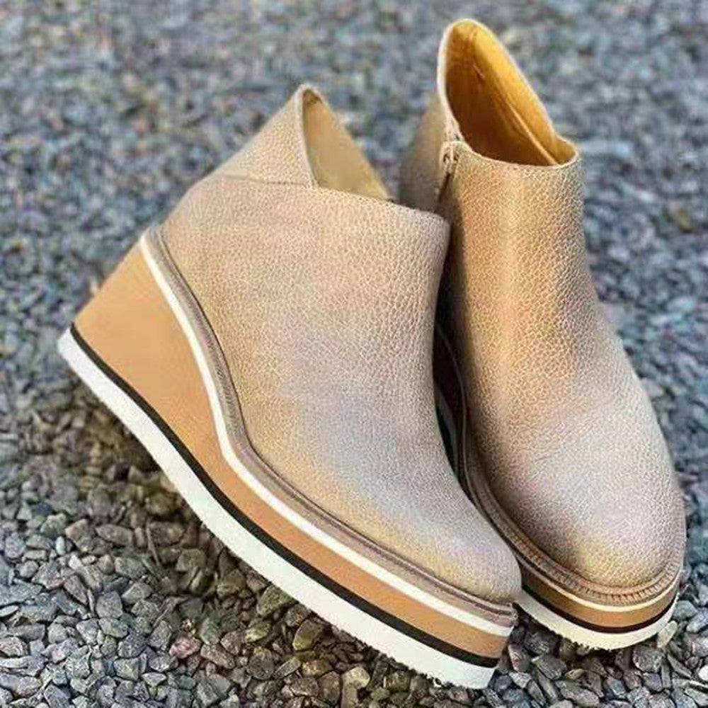 Christina – Flache Damenschuhe mit Seitenreißverschluss für Herbst und Winter