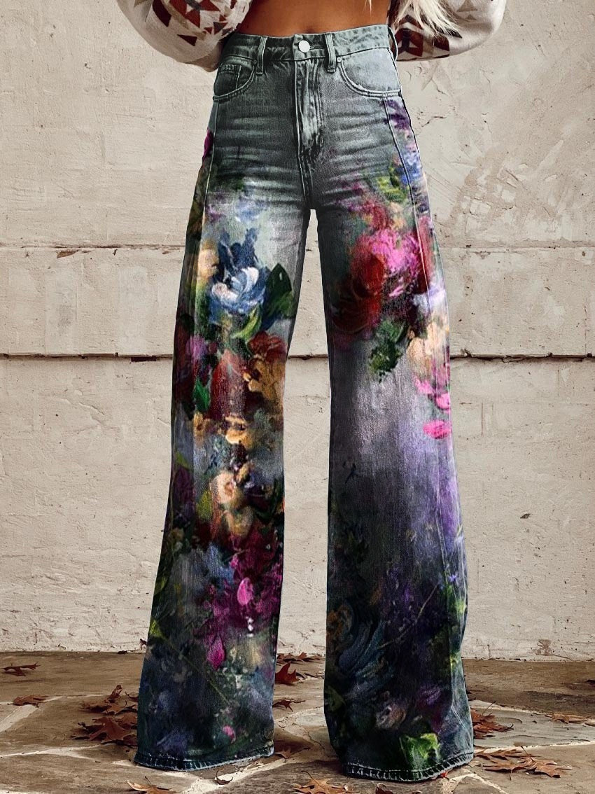 Lucy – Weit geschnittene Damenhose mit 3D-Digitaldruck