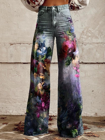 Lucy – Weit geschnittene Damenhose mit 3D-Digitaldruck