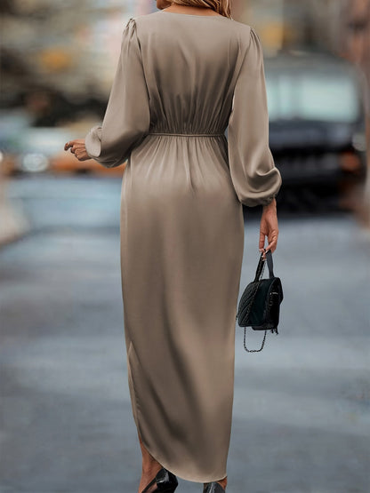 Damen Elegantes Wickelkleid mit Drapierung – Perfekt für festliche Anlässe & Abendveranstaltungen