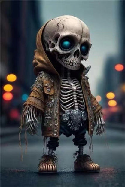 Halloween Skelett-Figur Deko – Coole Schädel-Statue für Party, Zuhause & Schreibtisch – Unisex Sammlerfigur