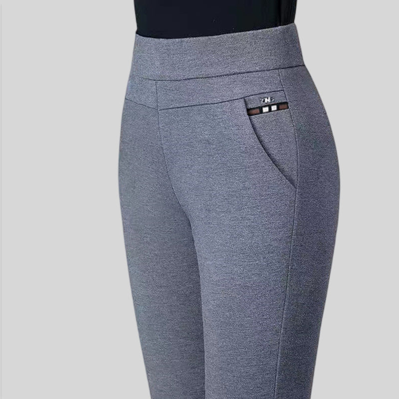 Imogen – Elastische Damenhose mit hohem Bund und Streifenmuster