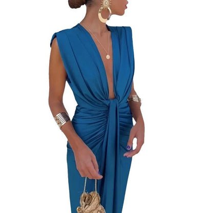 Gillian – Spitzenkleid mit hohem Taillenbund und V-Ausschnitt