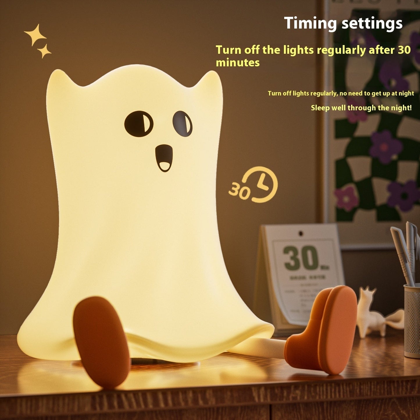 Halloween Nachtlicht Geist Kinderzimmer Dekoration – Cartoon LED Lampe für Halloween Party & Deko