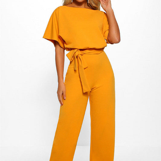 Margaret – Modischer Damen-Jumpsuit mit Schnürung und Knöpfen