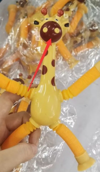 Baby Spielzeug Giraffe mit Saugnapf und Teleskoparmen – Motorikspielzeug für Jungen und Mädchen, Stressabbau & Lernspaß