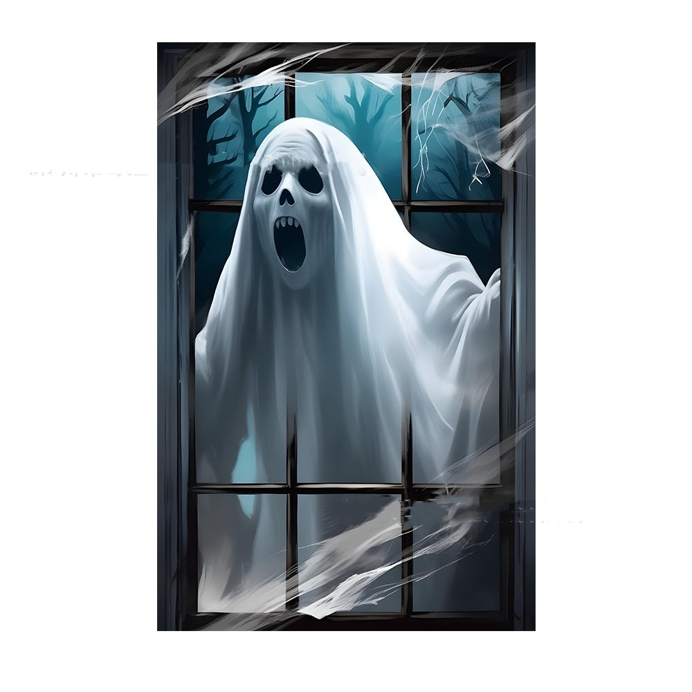 Halloween Fensterdeko Horror Nonne – Gruselige Fensterfolie für Halloween Party & Spukhaus