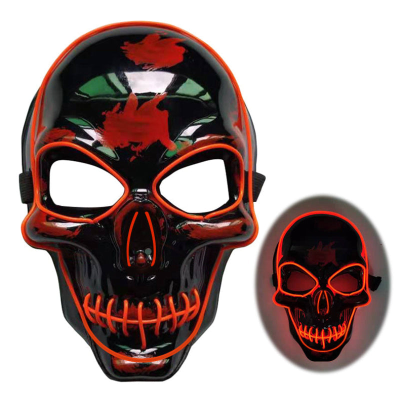 Halloween LED Leuchtende Totenkopfmaske für Erwachsene – Perfekte Grusel-Kostümmaske für Party & Deko