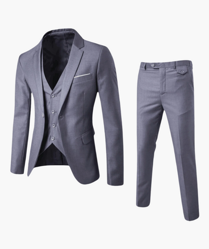 Herren Anzug Dreiteilig Klassisch Business & Hochzeit – Eleganter Anzug mit Weste
