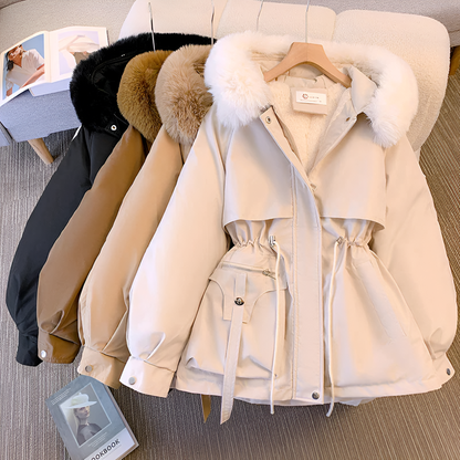 Damen Winterparka mit Kapuze und Fleece-Futter – Eleganter Outdoormantel für kalte Tage