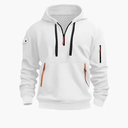 Herren Utility-Hoodie mit Half-Zip – Kapuzenpullover mit Reißverschlusstaschen für Sport & Alltag