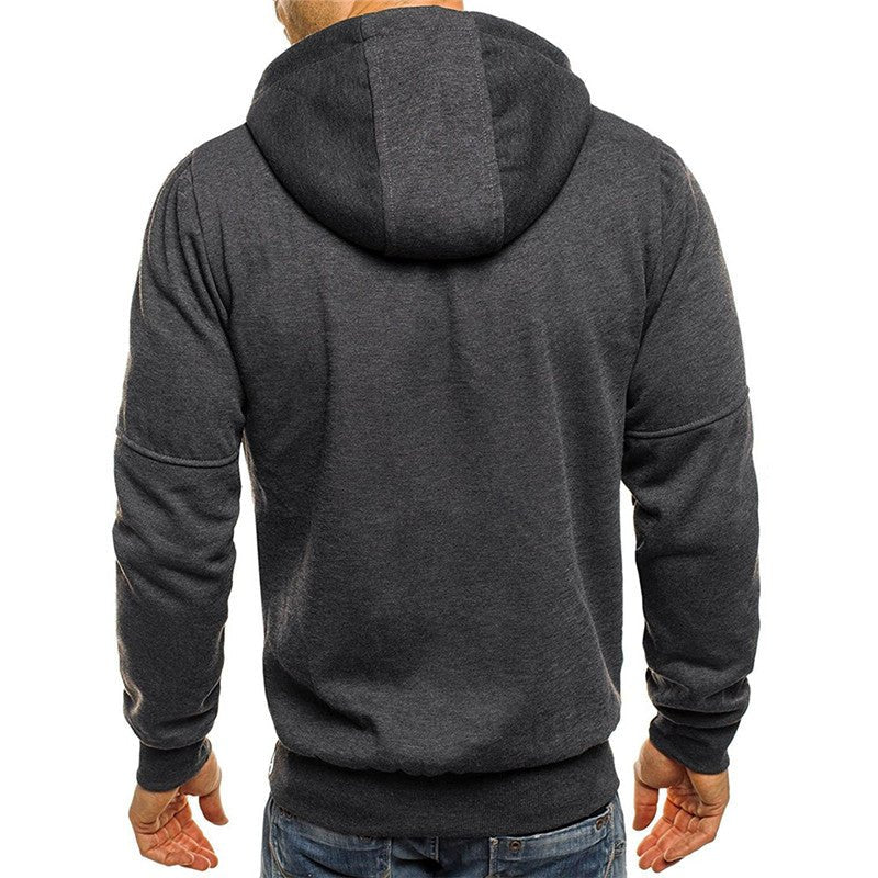Herren Kapuzenjacke Sportlich Freizeit Hoodie mit Reißverschluss und Taschen