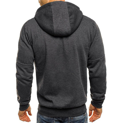 Herren Kapuzenjacke Sportlich Freizeit Hoodie mit Reißverschluss und Taschen