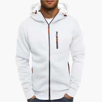Herren Kapuzenjacke Sportlich Freizeit Hoodie mit Reißverschluss und Taschen