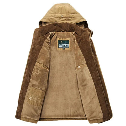 Herren Outdoor Winterjacke – Warm Gefüttert, Abnehmbare Kapuze, Vielseitige Freizeitjacke für kalte Tage