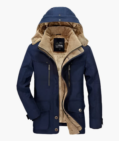Herren Outdoor Winterjacke – Warm Gefüttert, Abnehmbare Kapuze, Vielseitige Freizeitjacke für kalte Tage