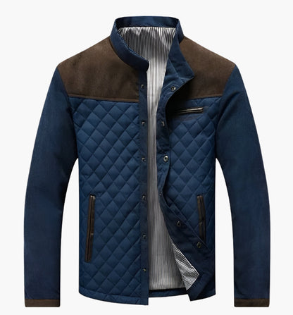 Herren Steppjacke im Patchwork-Design – Eleganter Freizeitstil für Alltag und Business