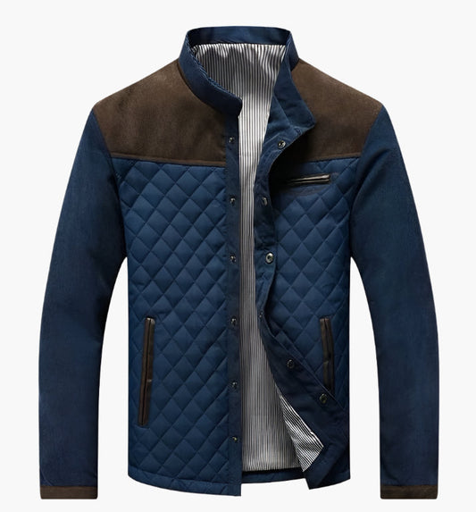 Herren Steppjacke im Patchwork-Design – Eleganter Freizeitstil für Alltag und Business