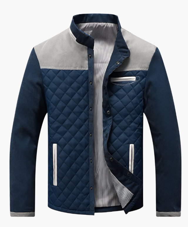 Herren Steppjacke im Patchwork-Design – Eleganter Freizeitstil für Alltag und Business