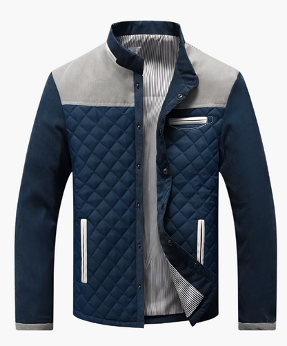 Herren Steppjacke im Patchwork-Design – Eleganter Freizeitstil für Alltag und Business