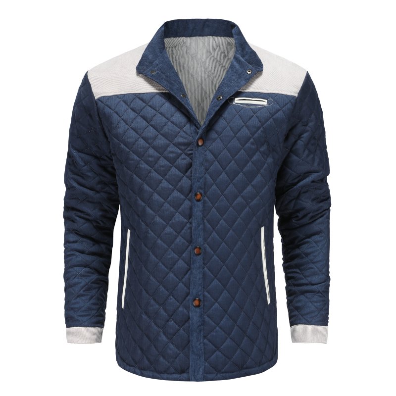 Herren Steppjacke im Patchwork-Design – Eleganter Freizeitstil für Alltag und Business