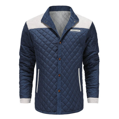Herren Steppjacke im Patchwork-Design – Eleganter Freizeitstil für Alltag und Business
