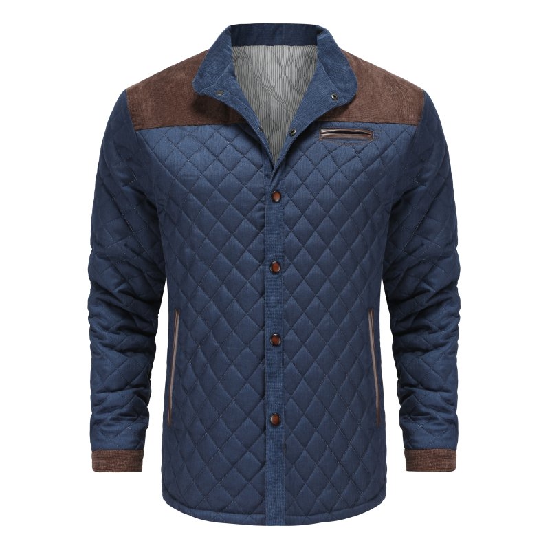 Herren Steppjacke im Patchwork-Design – Eleganter Freizeitstil für Alltag und Business