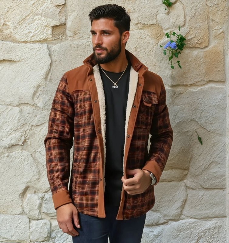 Herren Outdoor Flanelljacke im Holzfäller-Stil mit Fleece-Futter – Freizeit & Abenteuer