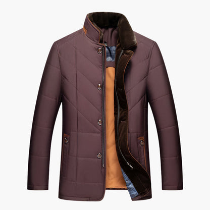 Herren Steppjacke Liddesdale – Eleganter Wintermantel mit abnehmbarem Kunstfellkragen und vielseitigen Taschen