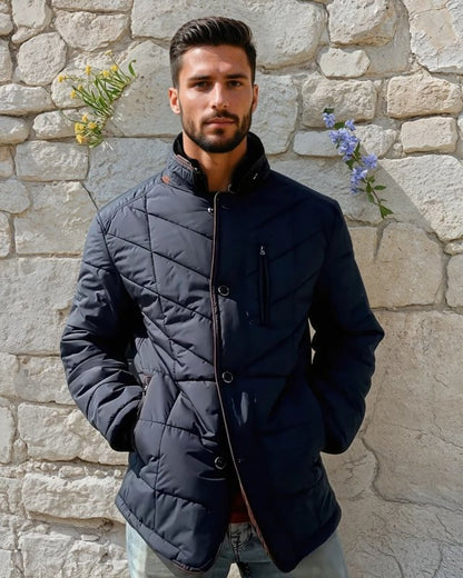 Herren Steppjacke Liddesdale – Eleganter Wintermantel mit abnehmbarem Kunstfellkragen und vielseitigen Taschen