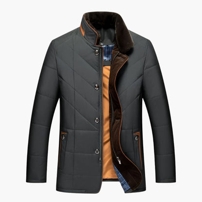 Herren Steppjacke Liddesdale – Eleganter Wintermantel mit abnehmbarem Kunstfellkragen und vielseitigen Taschen